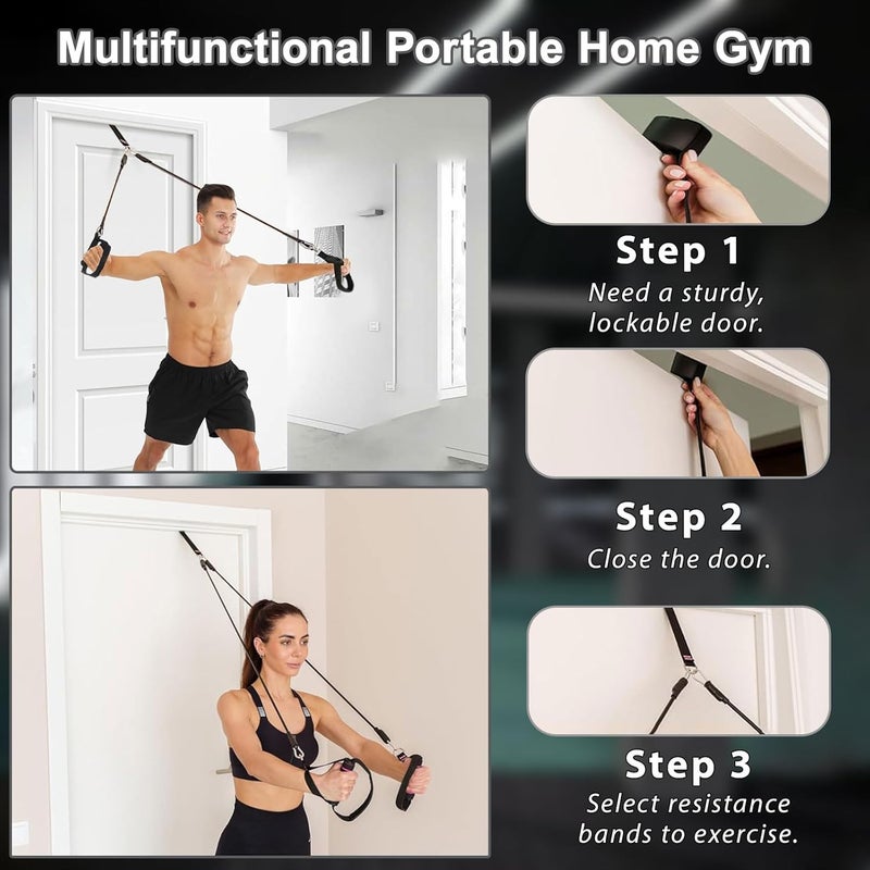 Bbtops Pilates Bar Kit with Resistance Bands,Ab Roller,2 in 1 Foot Strap & Handle,Door Anchor Pilates Equipment with Resistance Bands, Portable Home Gym Yoga Fitness Bar for Women & Men - Image 4